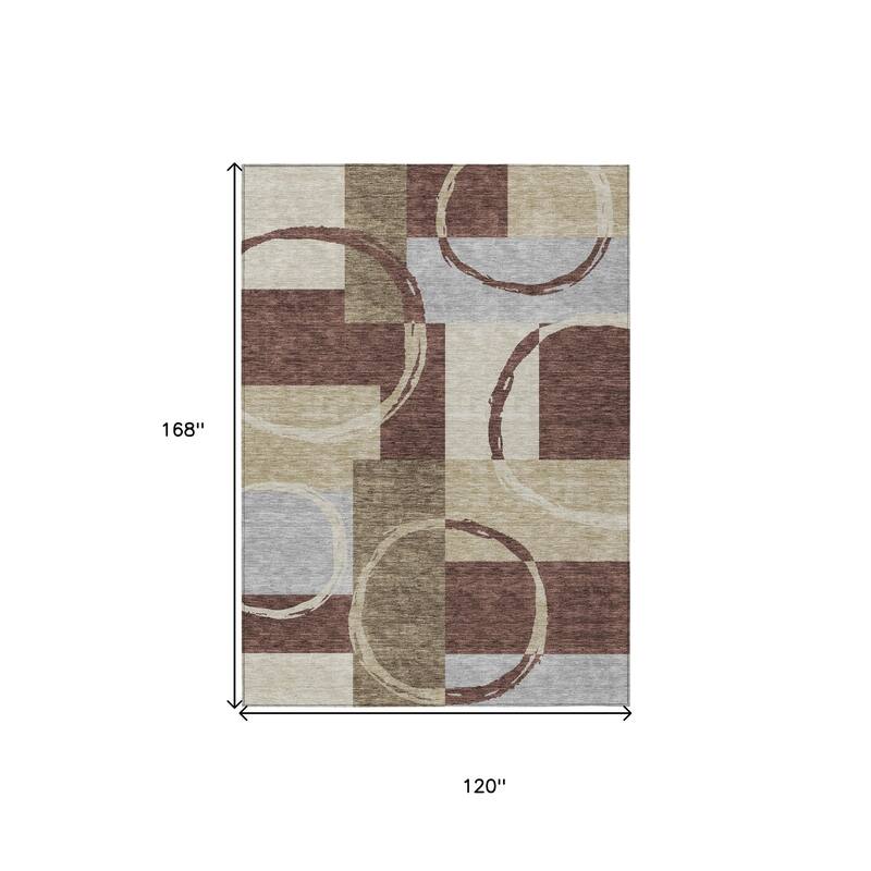HomeRoots Geometric Modern Rectangle Outdoor Rug