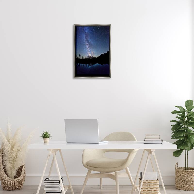 Stupell Nebula Reflection in Lake Framed Floater Canvas Wall Art Design By Royce Bair