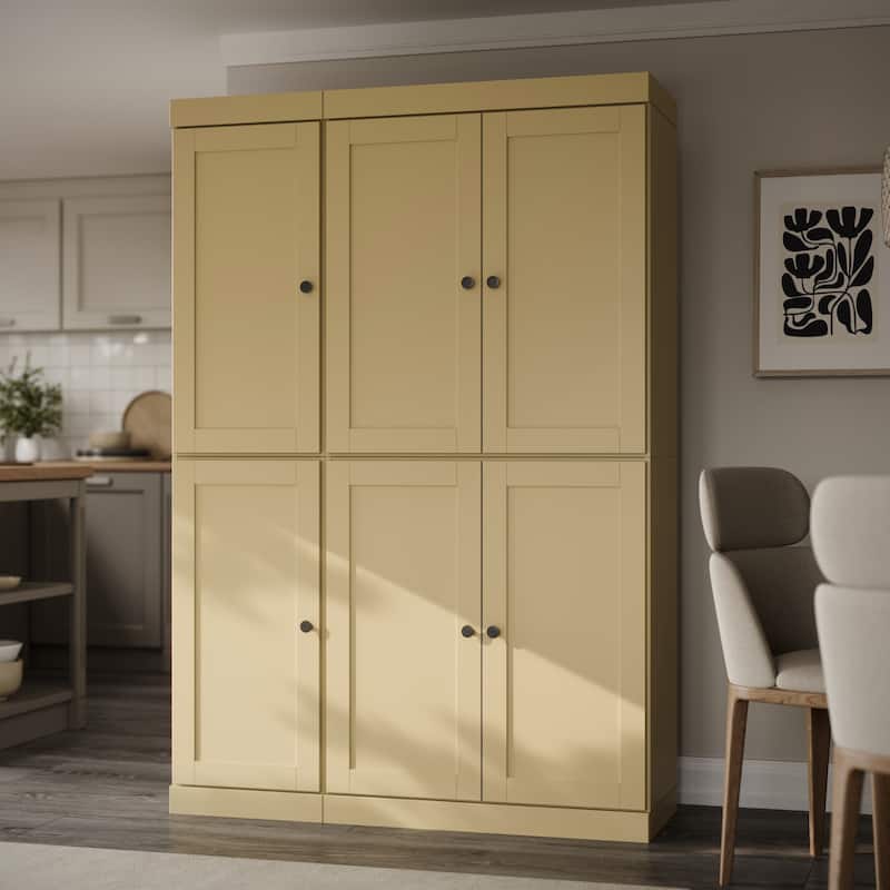 Palace Imports 100% Solid Wood 48.5" Pantry Cabinet with Shaker Doors, 2-Drawers and Adjustable Shelves