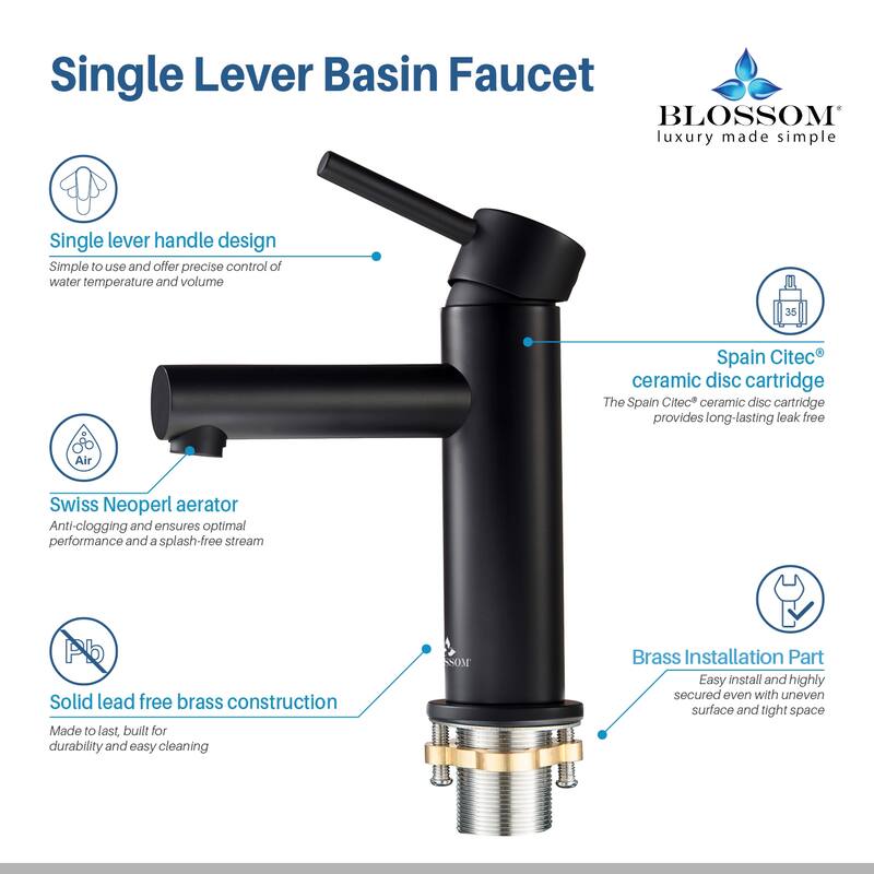 Solid Brass Leed Free Single Handle Bathroom Faucet