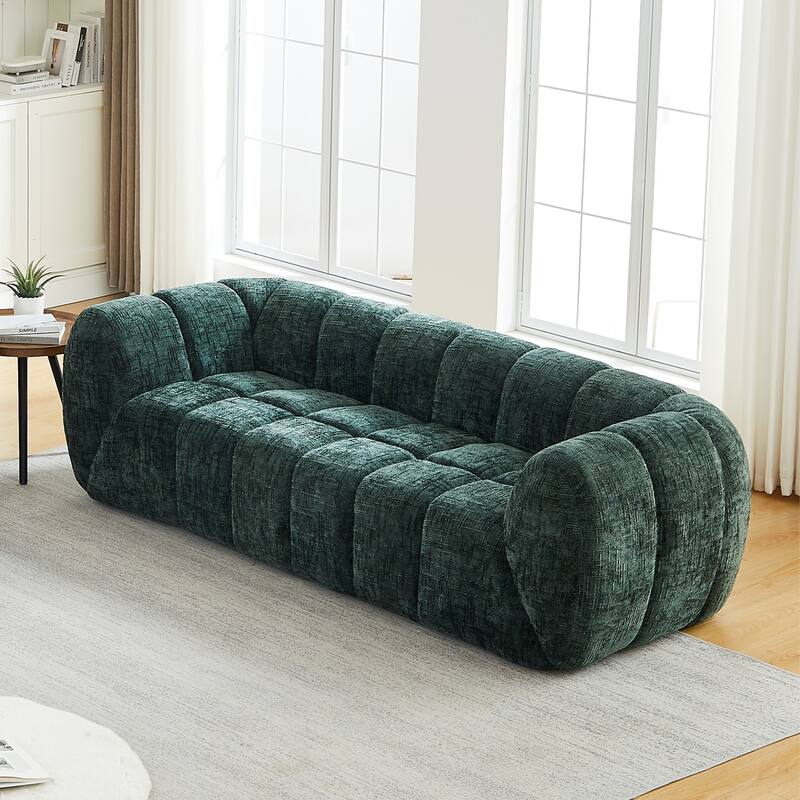 86.5" 3-Seater Chenille Pure Foam Sofa