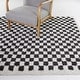 preview thumbnail 7 of 57, Covey Plush Checkered Thick Shag Area Rug 5'3" x 7' - Charcoal