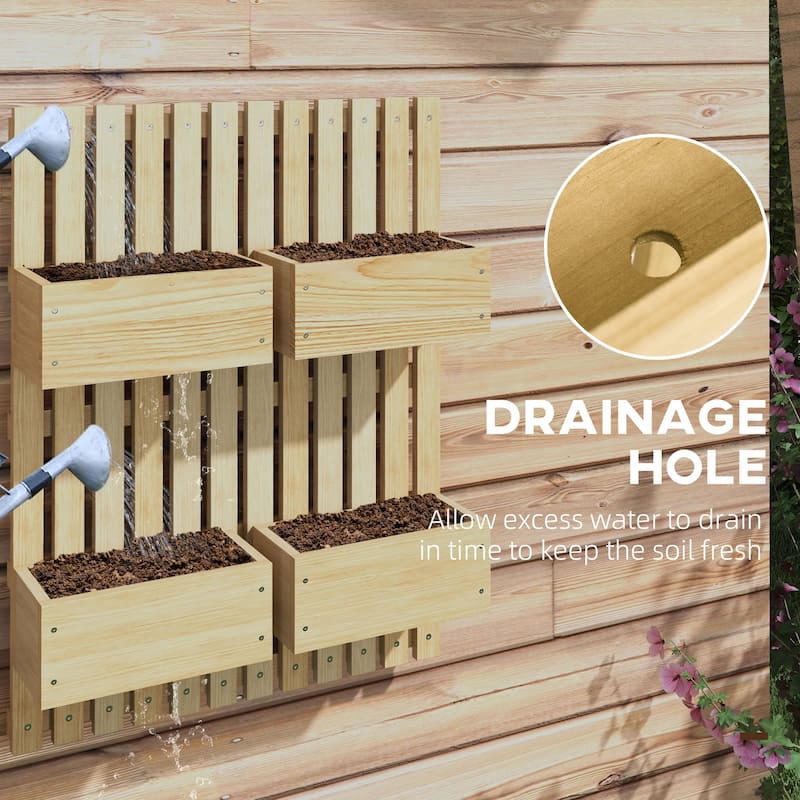 Modern Minimalist Garden Bed with Trellis Drainage Holes Adjustable Height, for Vine Flowers Climbing Plants - 8' x 10'