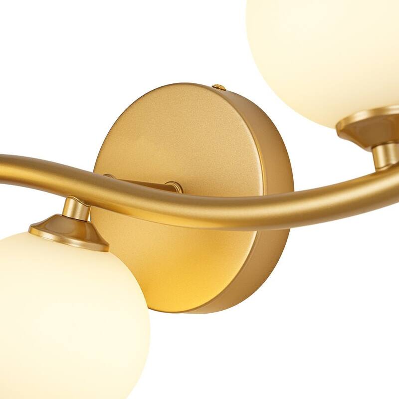 Versatile 3-Light White Glass Globe Wavy Ceiling Light Vanity Sconce