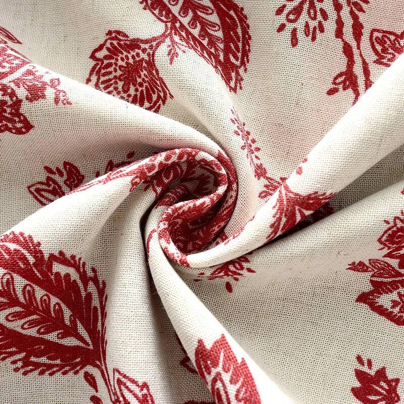 DriftAway Freda Jacobean Floral Linen Blend Blackout Window Curtain Valance - 52'' width x 24'' length - 52" width x 24 " length
