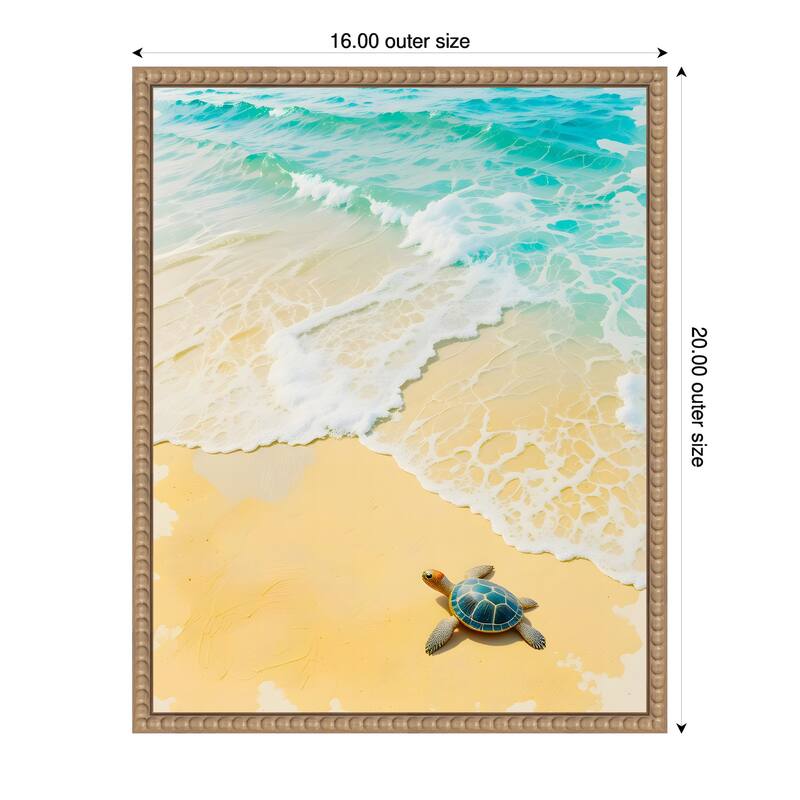 Turtling by Kintsugi99 Framed Canvas Wall Art Print - 16 x 20 in