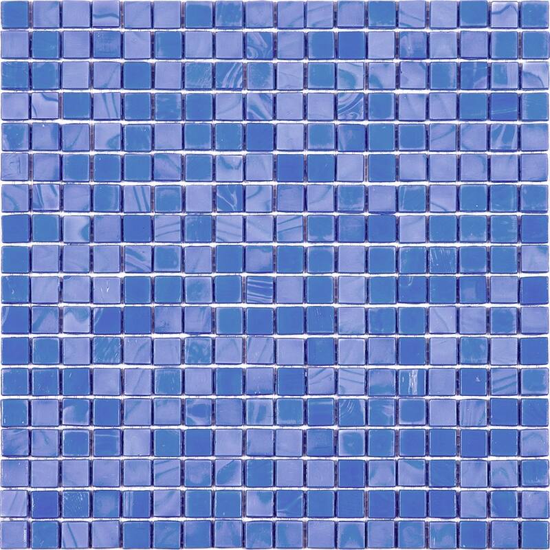 Apollo tile 12" x 12" Skosh Glossy Neon Blue Glass Tile (18.69 sq ft/case) - 20 Pack