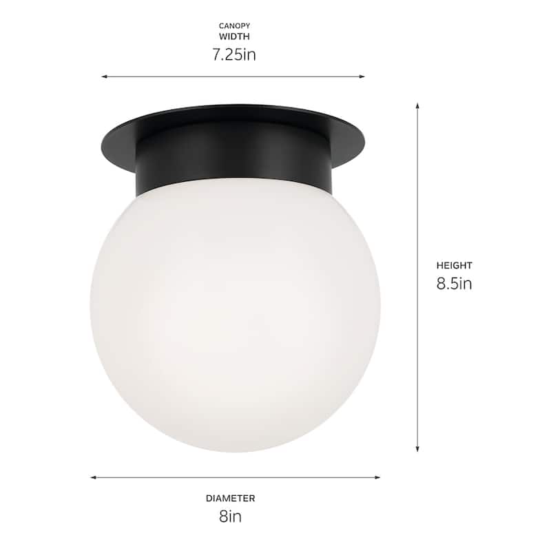 Kichler Lighting Albers 8 in. 1-Light Black Round Flush Mount Light