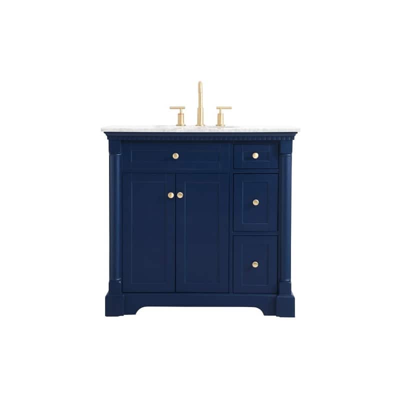 Elegant Lighting VF53036 Clarence 36" Free Standing Single Basin - Blue - Painted
