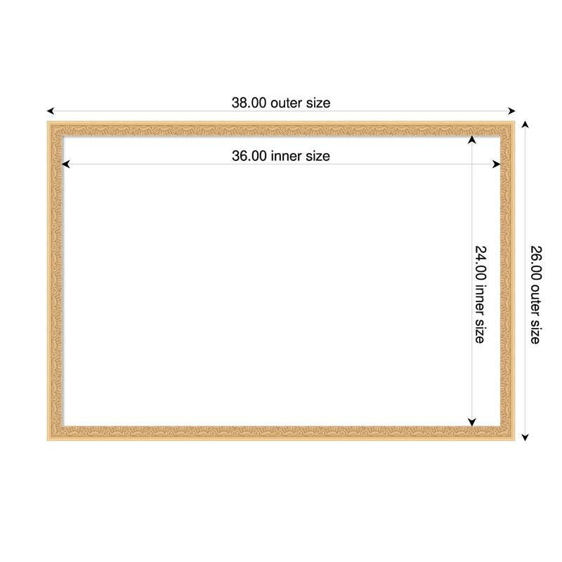 Bethany Framed Dry Erase Magnetic Board - 38 x 26 in - Bethany Gold