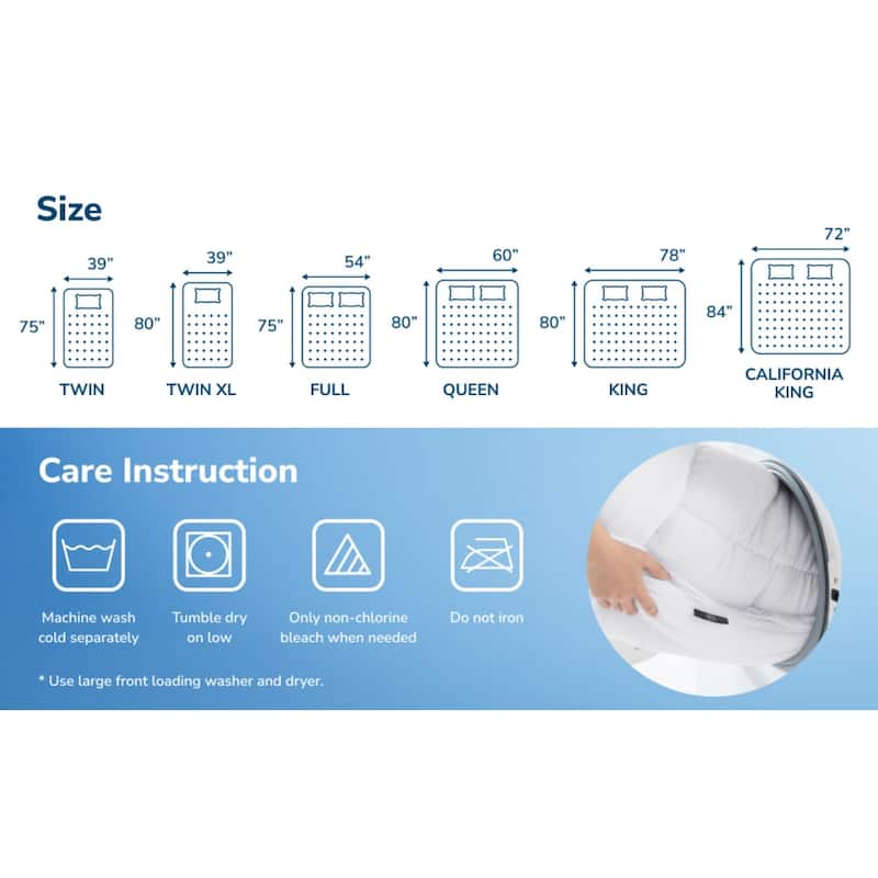 Serta ComfortSure Deluxe Pillow Top Mattress Pad, Cotton Dobby Cover