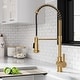 preview thumbnail 31 of 153, Kraus Britt Commercial 3-Function 1-Handle Pulldown Kitchen Faucet KPF-1691 - 22 1/4" Height - BB - Brushed Brass