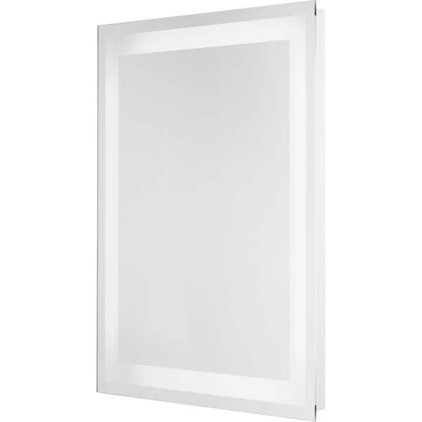 slide 2 of 10, Captarent Collection 30x36 in. Rectangular Illuminated Integrated LED White Modern Mirror - 30 in x 2 in x 36 in 30 in x 2 in x 36 in