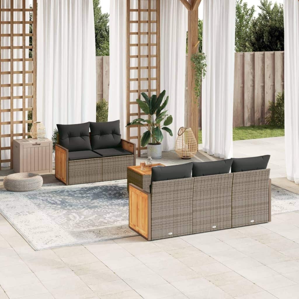 vidaXL Garden Sofa Set Grey - 21.7 x 21.7 x 14.6 in