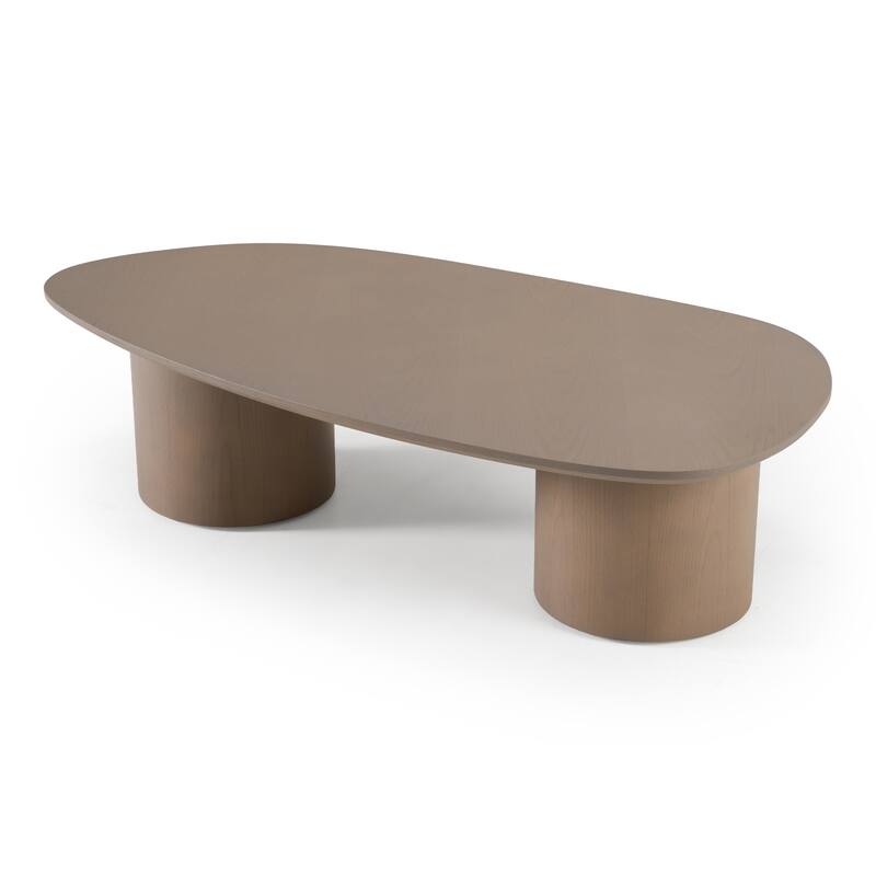 Modrest Connie Modern White Oak Oval Coffee Table