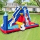 preview thumbnail 2 of 8, Gymax Inflatable Water Slide Park w/735W Blower Slide 2 Splash Pools