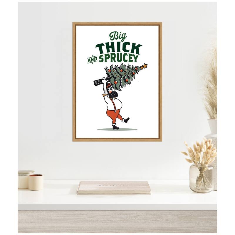 Kate and Laurel Sylvie Framed Canvas Thick and Sprucey by The Whiskey Ginger