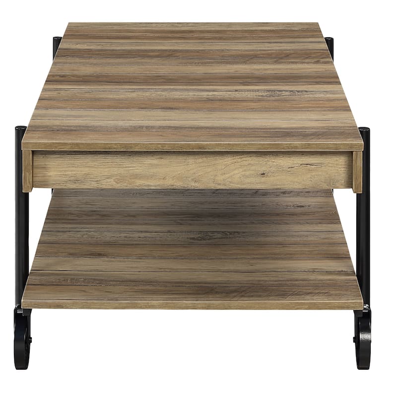 Hyssop Farmhouse 47-inch Steel 1-Shelf Coffee Table by Furniture of America