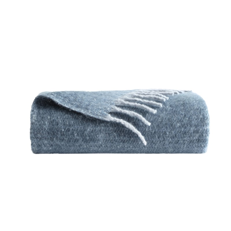 Kenneth Cole Cozy Reversible Throw Blanket - Urban Ombre Blue