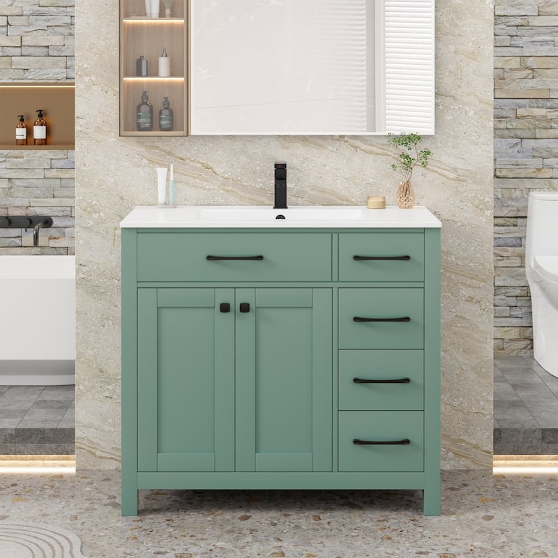 Sink Bathroom Vanity with Counter top Set - 36 in - Green