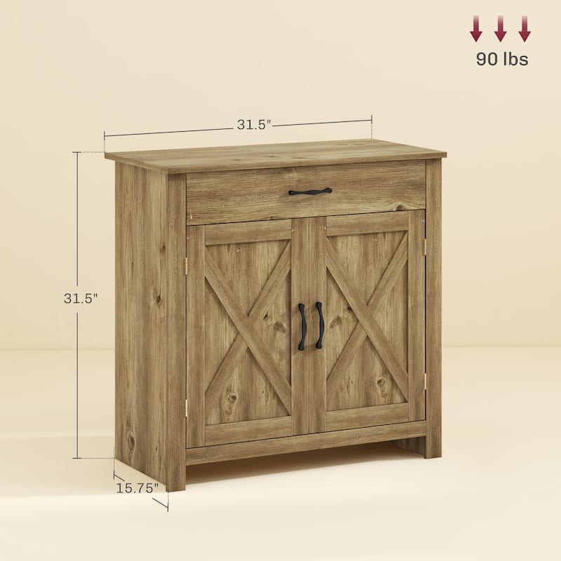Sideboard Buffet Cabinet Barn Door Coffee Bar Cabinet