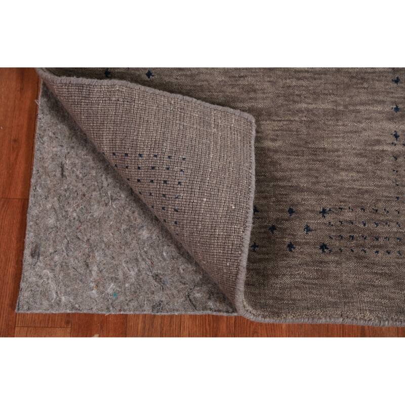 Hand Knotted Oriental 100% Wool Carpet Tribal Tribal Greys & Charcoal Gabbeh Area Rug - 4' 9'' X 2' 7''