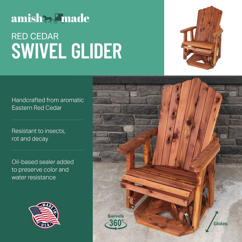 American Furniture Classics Model MM101 SOLID CEDAR ADIRONDACK Swivel Glider