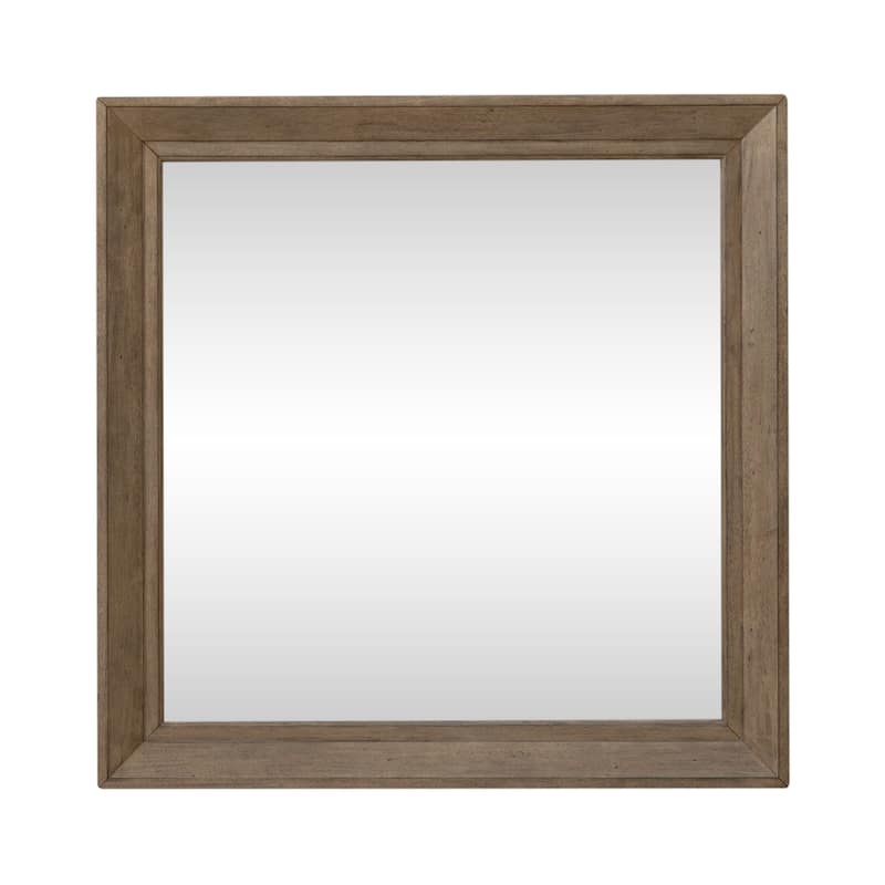 Grandpa's Cabin Rustic Wood Framed Mirror - Aged Oak or Sandstone - Width 42" x Depth 2" x Height 42"