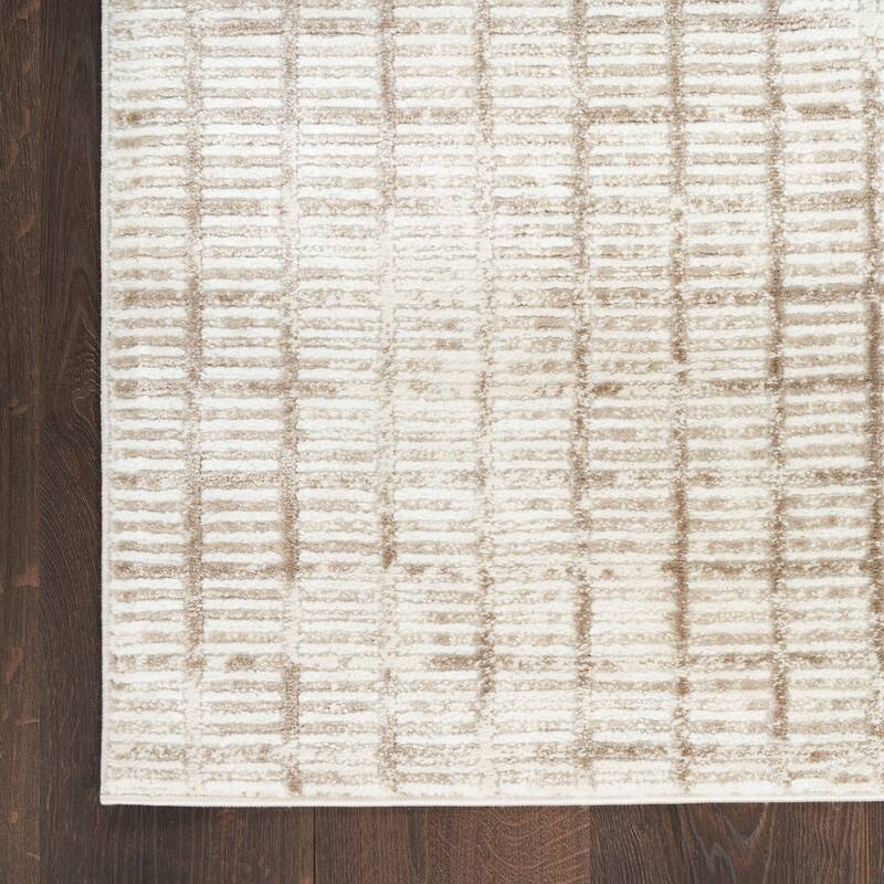 Nourison Dew Indoor only Beige Geometric Area Rug