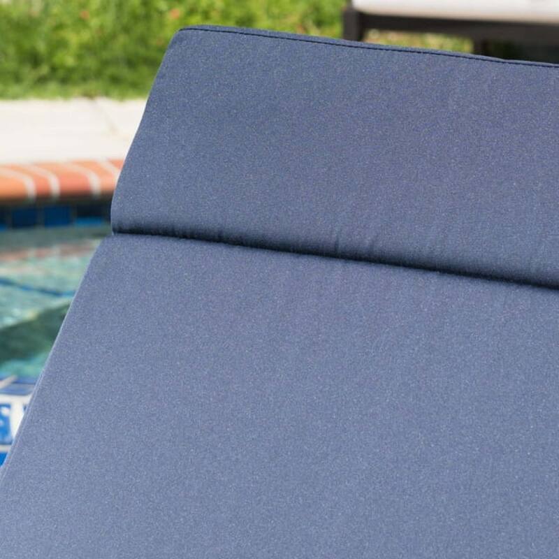 Roomfitters Salem Outdoor Chaise Lounge Cushion with Ties, Water Resistant, Patio Pad