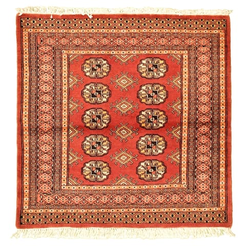 ECARPETGALLERY Hand-knotted Finest Peshawar Bokhara Copper Wool Rug - 3'1 x 3'1