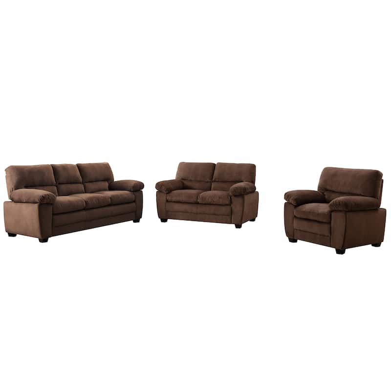 Contemporary Pillow Top Upholstered Living Room Sofa Set