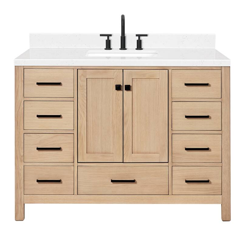 Ariel A048SCQRVO Cambridge 48" Free Standing Single Basin Vanity Set - Oak