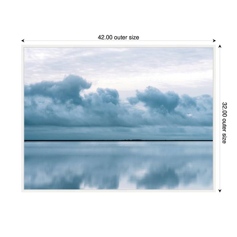 Kate and Laurel Sylvie Minimalist Sky Reflection In Iceland Framed Canvas by Michael Schauer