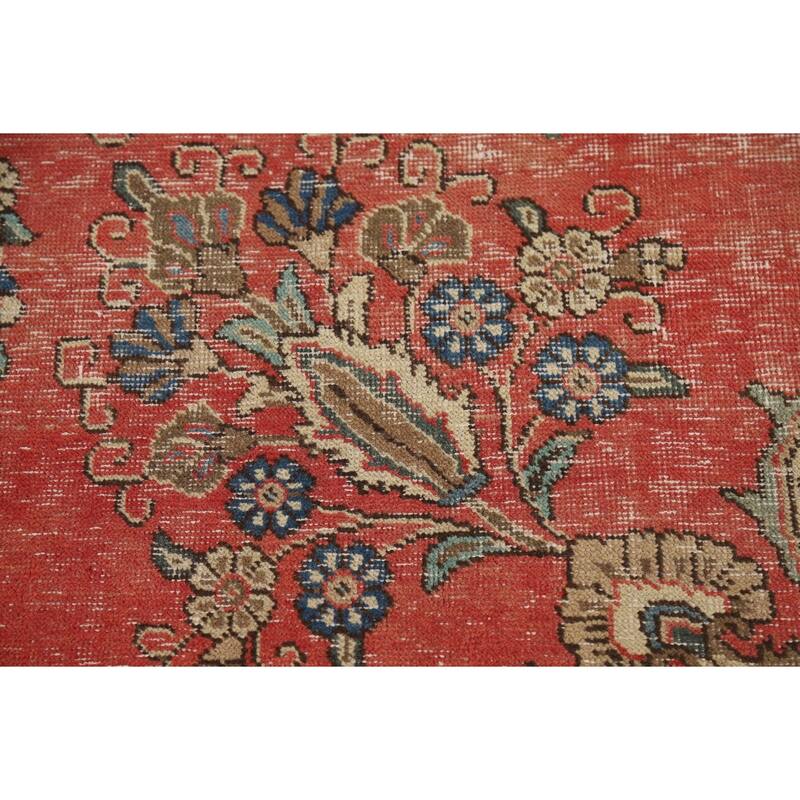 Traditional Tabriz Persian Vintage Rug Handmade Wool Carpet - 9'4" x 13'0"