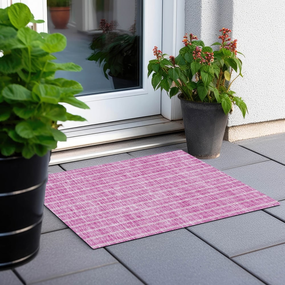 Machine Washable Indoor/ Outdoor Chantille Stripe Twist Rug