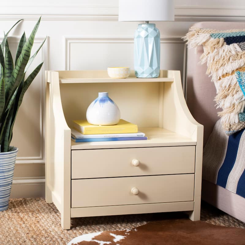 SAFAVIEH Kianna 2-Drawer Nightstand - Off White - White