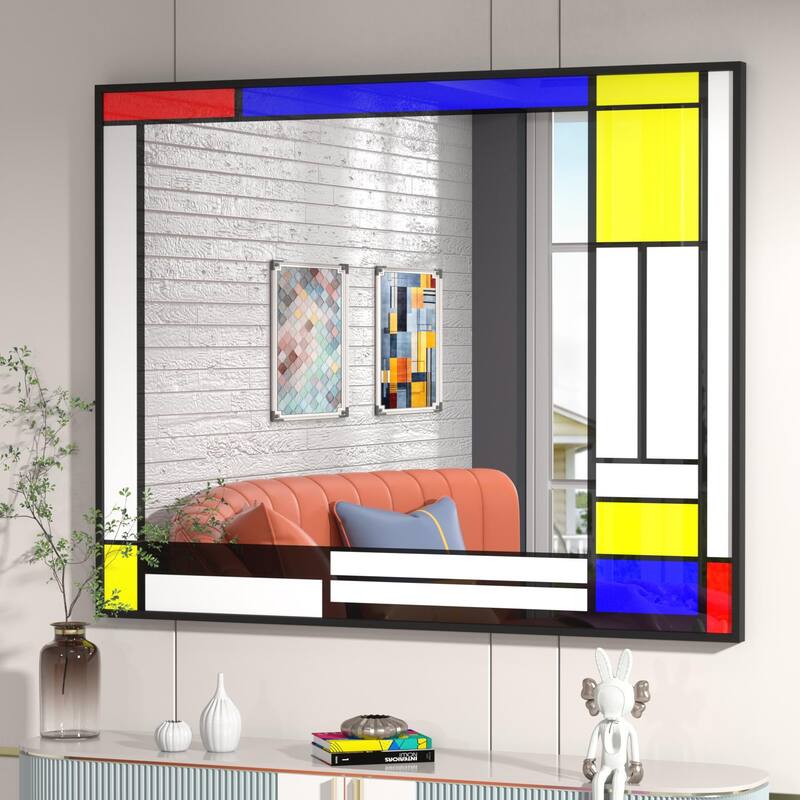 Window Pane Wall Decor Bathroom Vanity Mirror Mounted