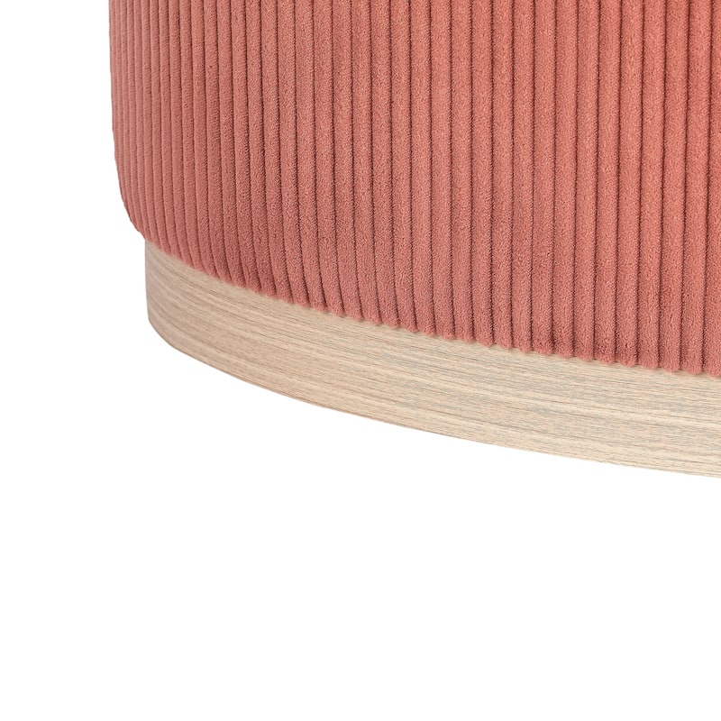 Adeco Velvet Upholstered Bench Oval Ottoman for Bed End Entryway