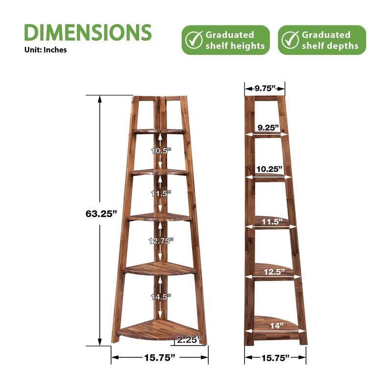 Bayfront 5-Self Corner Folding Bookcase