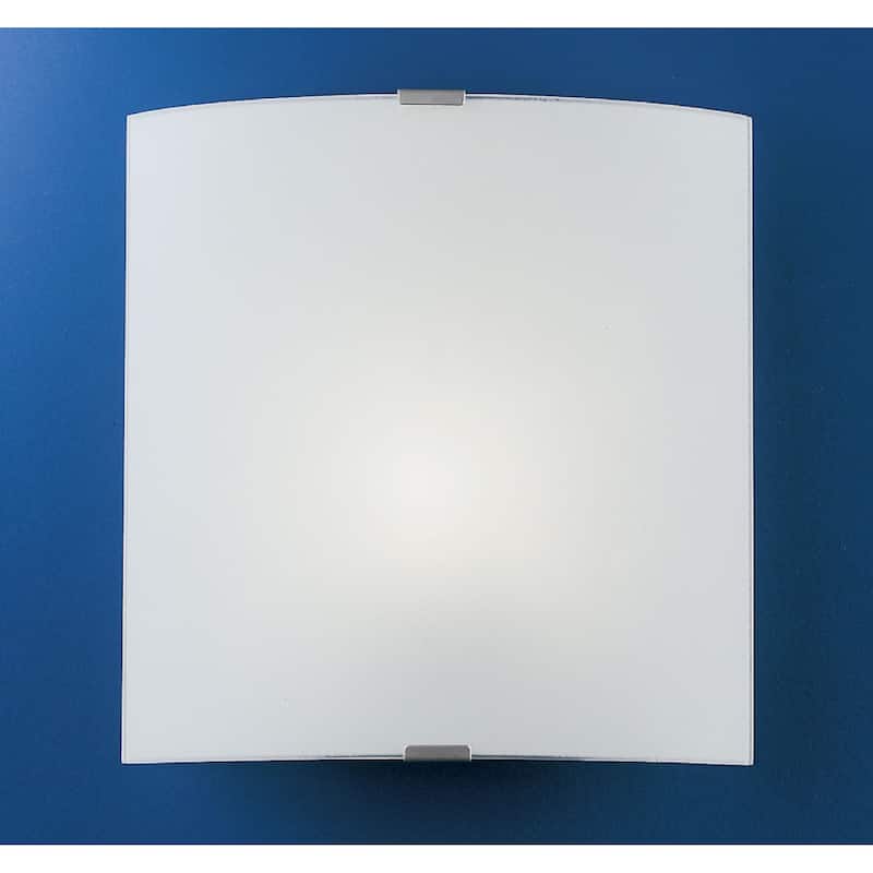 Eglo Grafik 11-inch Chrome Wall Light with Satin Glass Shade