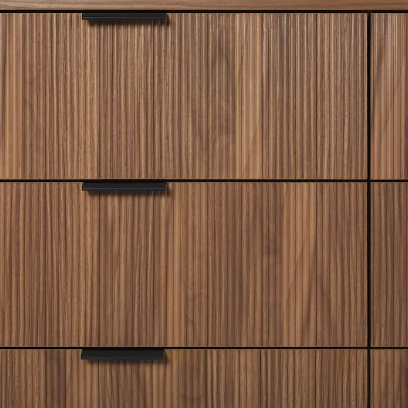 Walker Edison Six Drawer Chest with Reeded Drawer Fronts