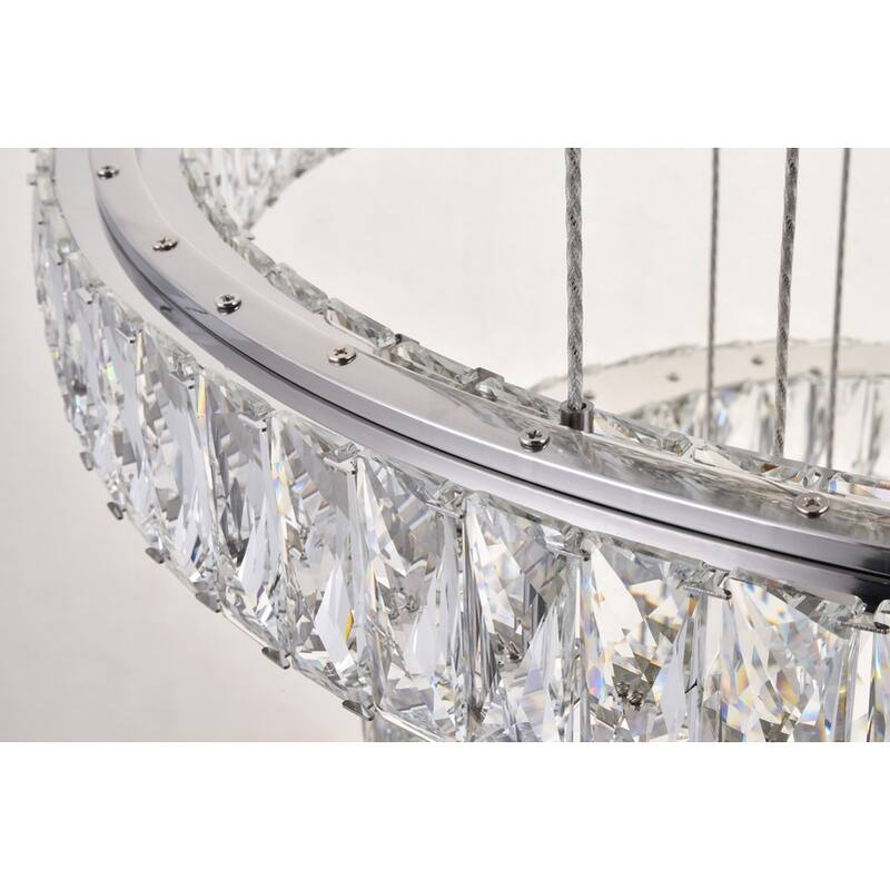 Madelyn 7-Light LED Chandelier Clear Royal Cut Crystal - 34"W X 38.3"H