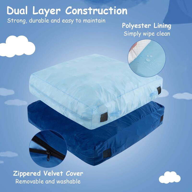 Costway 57" x 57" Crash Pad Sensory Mat with Foam Blocks & Washable - See Details
