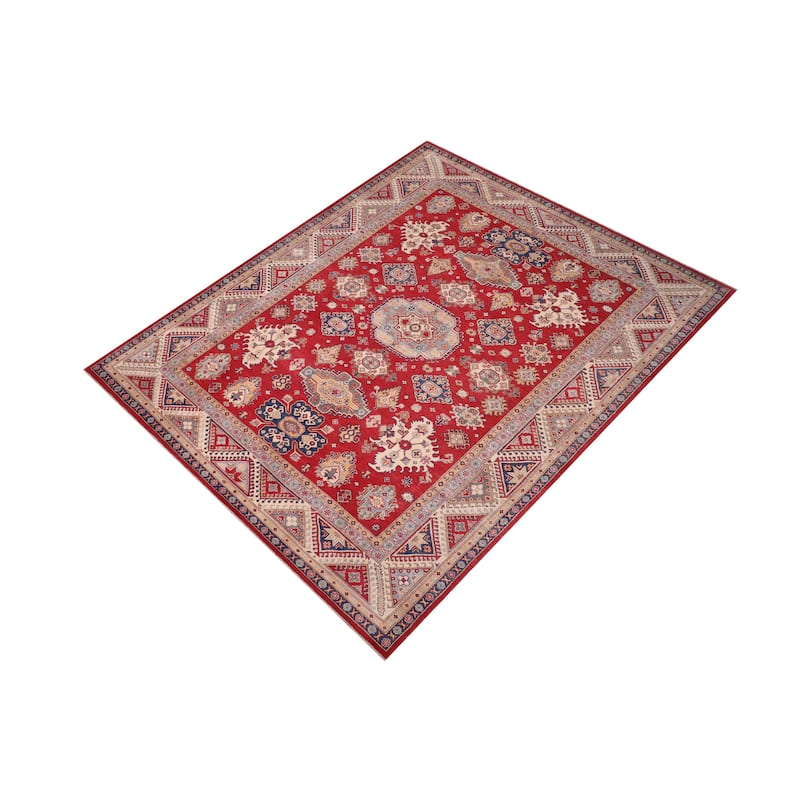 Rustic Kazak Max Red/Natural Wool Rug - 9'0'' x 12'0''