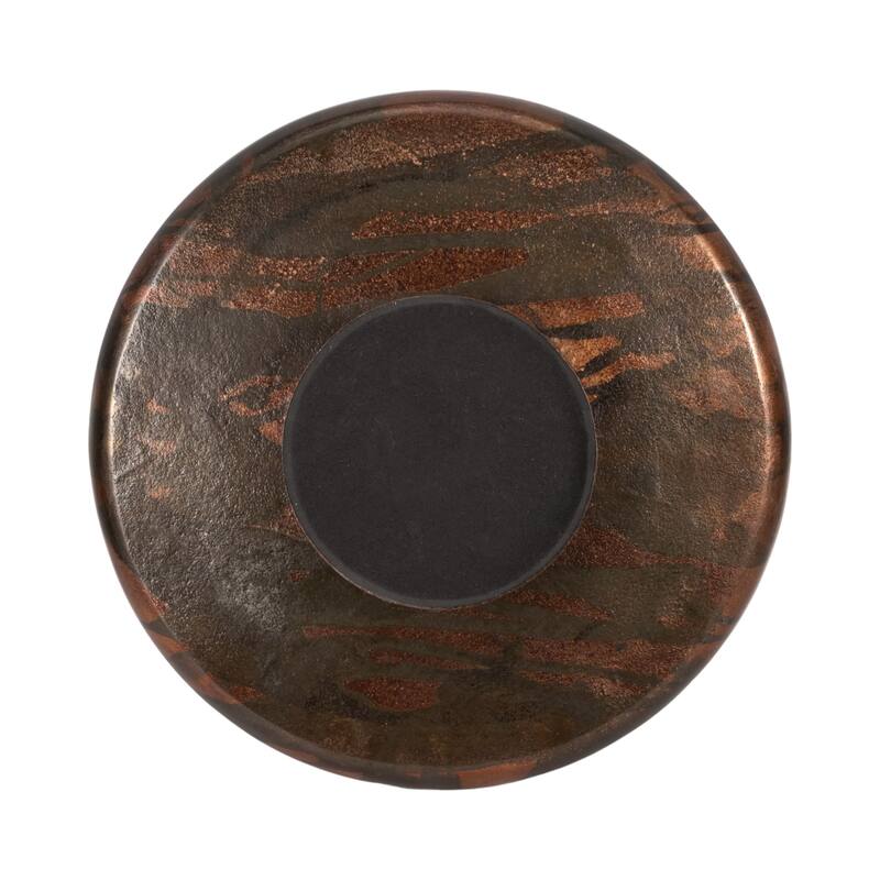 Decorative Round Shallow Bowl for Home Decor - 25", Bronze and Copper