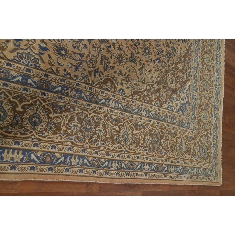 Traditional Mashad Vintage Persian Area Rug Handmade Wool Carpet - 9'7" x 12'5"