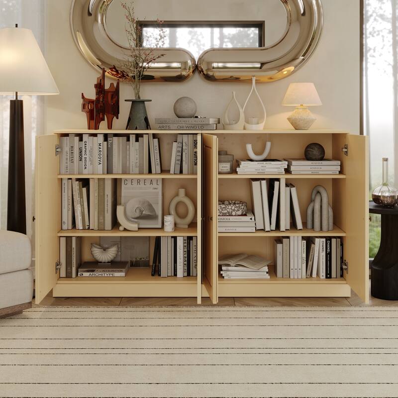 Palace Imports Solid Wood Sideboard, Raised Panel Doors, Adjustable Shelves