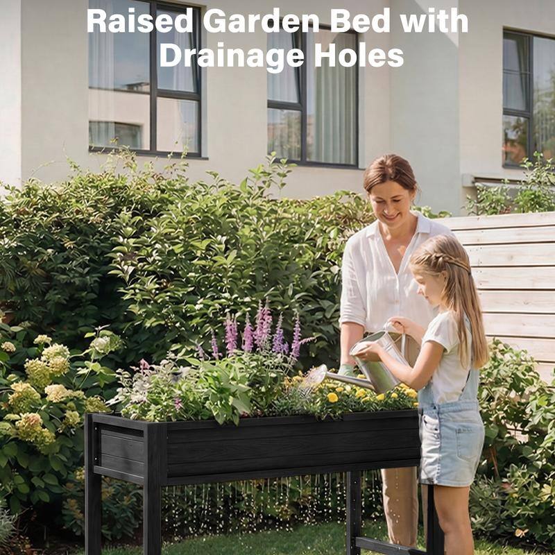 WINSOON All Weather HIPS Raised Garden Bed with Drainage Holes