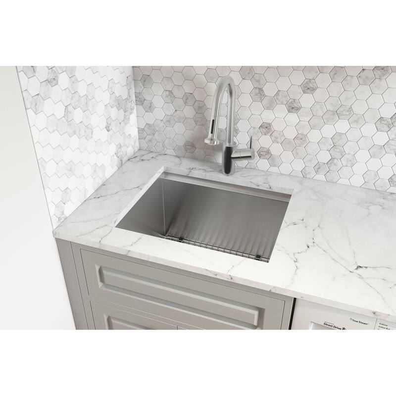 Ruvati 21 x 19 x 12 inch Deep Laundry Utility Workstation Sink Undermount 16 Gauge - 21 x 19